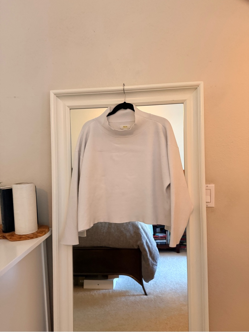 Anthropologie Maeve Cream Mock Neck Pullover